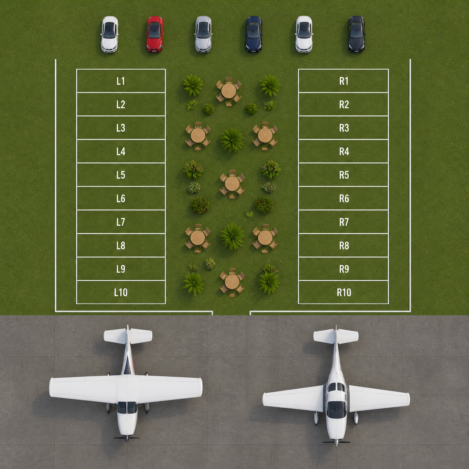 Distribución oficial de los stands en la Gran Carpa de Expositores del Fly-In Cartago 2026