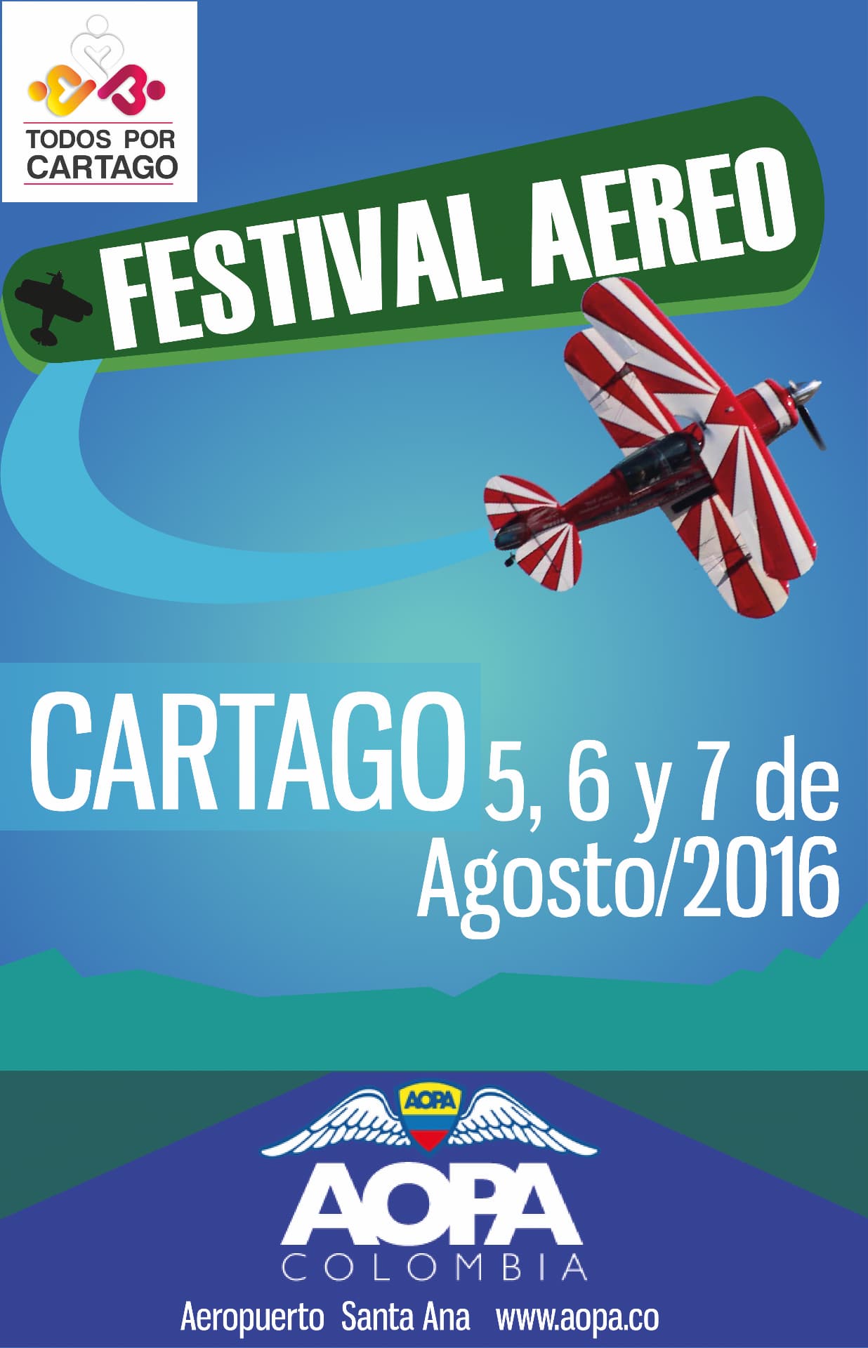 Póster oficial del Fly-In Cartago 2016
